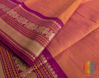 Orange Pure Kanchi Cotton Saree – Handloom Saree Online India | Elegantt Drapes