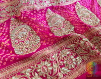 Bridal Pink Bandhani Gota Patti Handwork Dupatta – Bandhani Saree Online India | Elegantt Drapes