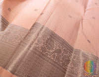 Pale Peach Pure Kanjivaram Silk Saree – Handloom Saree Online India | Elegantt Drapes