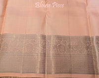 Pale Peach Pure Kanjivaram Silk Saree – Handloom Saree Online India | Elegantt Drapes