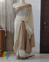 Pale Yellow Banarasi Handloom Pure Khaddi Georgete Saree – Handloom Saree Online India | Elegantt Drapes