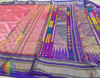 Pink Pure Ilkal Silk Lambani Handwork Saree – Ilkal Handloom Saree Online India | Elegantt Drapes