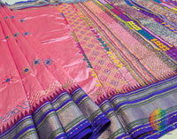 Pink Pure Ilkal Silk Lambani Handwork Saree – Ilkal Handloom Saree Online India | Elegantt Drapes