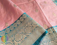 Peach Pure Banarasi Handloom Katan Silk Saree