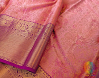 Peach Pure Kanjivaram Silk Saree