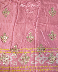 Peach Gaji Gharchola Gota Patti Saree – Handloom Saree Online India | Elegantt Drapes