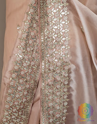 Pale Peach Tissue Organza Gota Patti Saree – Handloom Saree Online India | Elegantt Drapes