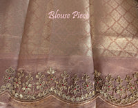 Peach Tissue Silk Gota Patti Handwork Saree – Handloom Saree Online India | Elegantt Drapes