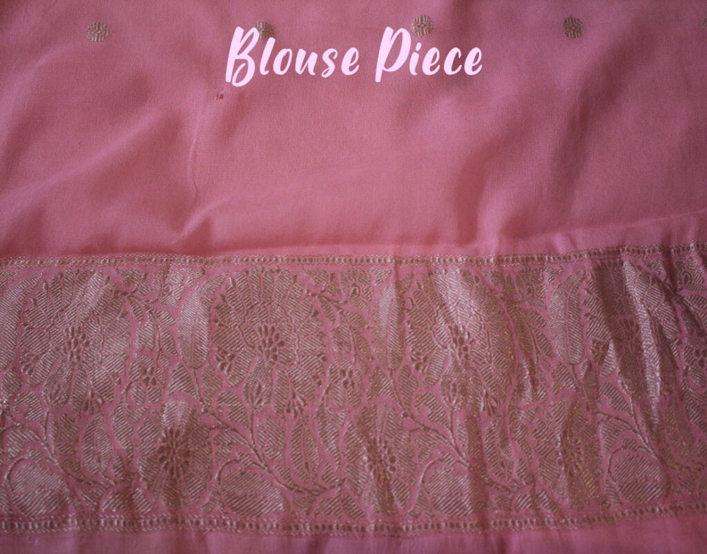 Pale Peach Banarasi Handloom Georgette Kadhuwa Saree – Handloom Saree Online India | Elegantt Drapes