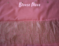 Pale Peach Banarasi Handloom Georgette Kadhuwa Saree – Handloom Saree Online India | Elegantt Drapes