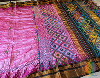 Pink Black Pure Ilkal Silk Lambani Handwork Saree – Ilkal Handloom Saree Online India | Elegantt Drapes