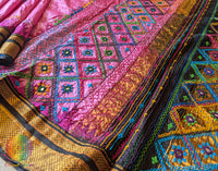 Pink Black Pure Ilkal Silk Lambani Handwork Saree – Ilkal Handloom Saree Online India | Elegantt Drapes