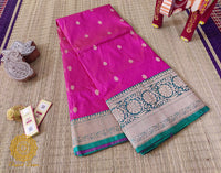 Pink Pure Banarasi Handloom Katan Silk Saree – Handloom Saree Online India | Elegantt Drapes