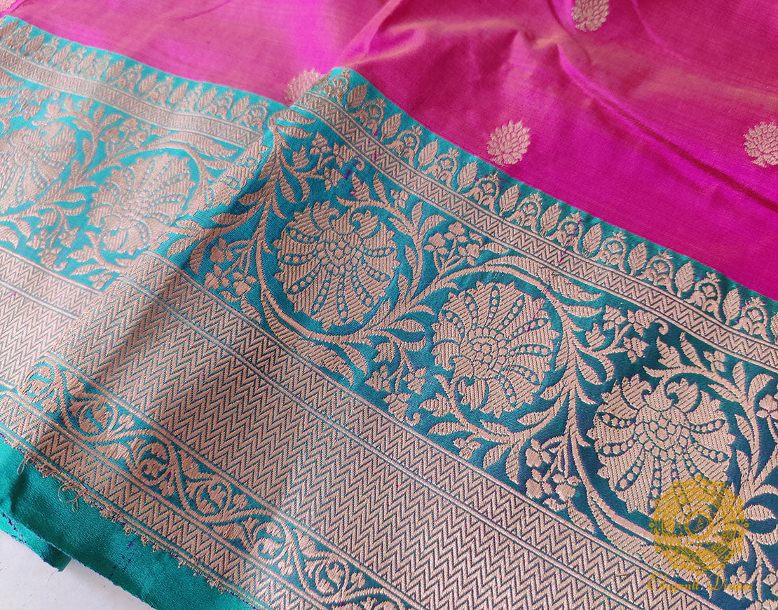 Pink Pure Banarasi Handloom Katan Silk Saree – Handloom Saree Online India | Elegantt Drapes