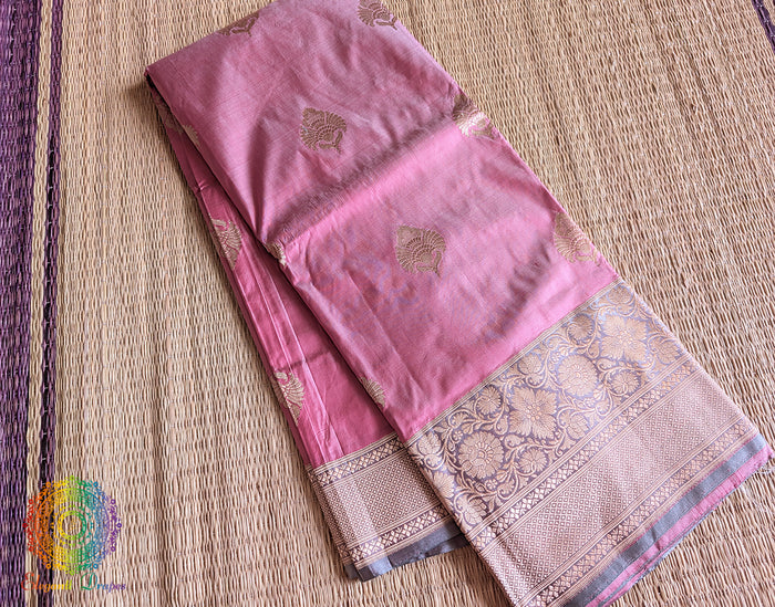 Pink Pure Banarasi Handloom Katan Silk Saree 2 – Handloom Saree Online India | Elegantt Drapes