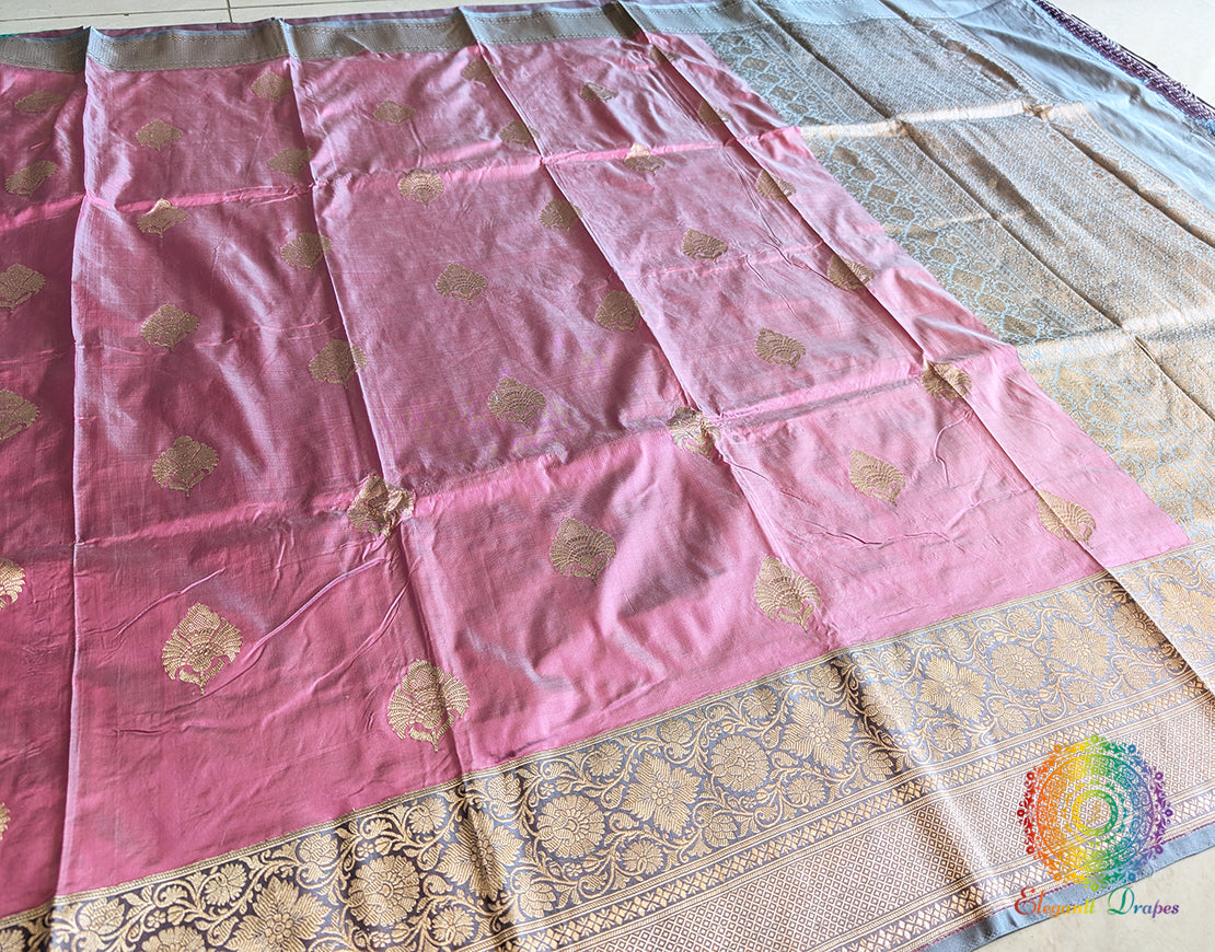 Pink Pure Banarasi Handloom Katan Silk Saree 2 – Handloom Saree Online India | Elegantt Drapes