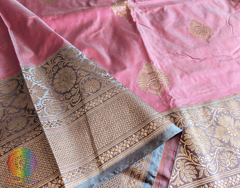 Pink Pure Banarasi Handloom Katan Silk Saree 2 – Handloom Saree Online India | Elegantt Drapes