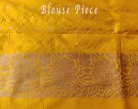 Pink Mustard Pure Banarasi Handloom Katan Silk Saree – Handloom Saree Online India | Elegantt Drapes