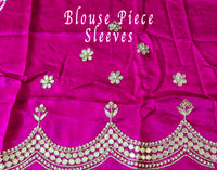 Pink Orange Pure Gaji Silk Gharchola Gota Patti Saree