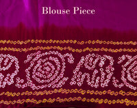 Pink Red Bandhani saree drape Blouse