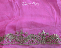 Pink Chinon Bandhej Leharia Gota Patti Saree – Bandhani Saree Online India | Elegantt Drapes