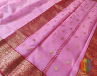 Pink Pure Chanderi Handloom Katan Silk Saree – Handloom Saree Online India | Elegantt Drapes
