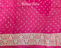 Pink Shaded Banarasi Bandhani Khaddi Georgette Saree – Bandhani Saree Online India | Elegantt Drapes