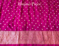 Pink Yellow Banarasi Bandhani Khaddi Georgette Saree – Bandhani Saree Online India | Elegantt Drapes