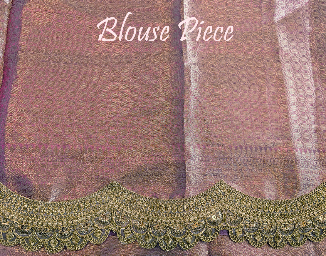 Pink Pure Banarasi Crushed Tissue Silk Saree – Handloom Saree Online India | Elegantt Drapes