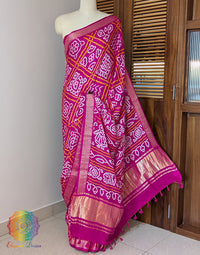 Pink Pure Gajji Silk Bandhani Saree – Bandhani Saree Online India | Elegantt Drapes