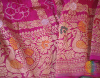 Pink Pure Banarasi Georgette Gharchola Bandhani Dupatta – Bandhani Saree Online India | Elegantt Drapes
