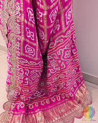 Pink Gaji Gharchola Gota Patti Saree – Handloom Saree Online India | Elegantt Drapes