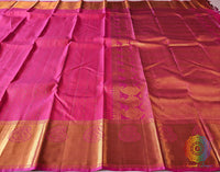 Bridal Pink Pure Kanjivaram Handloom Silk Saree – Handloom Saree Online India | Elegantt Drapes