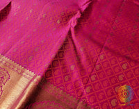 Bridal Pink Pure Kanjivaram Handloom Silk Saree – Handloom Saree Online India | Elegantt Drapes