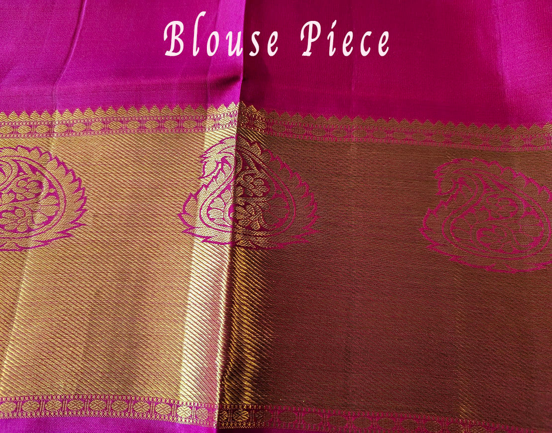 Bridal Pink Pure Kanjivaram Handloom Silk Saree – Handloom Saree Online India | Elegantt Drapes