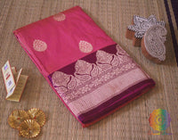 Pink Banarasi Handloom Pure Katan Silk Saree – Handloom Saree Online India | Elegantt Drapes