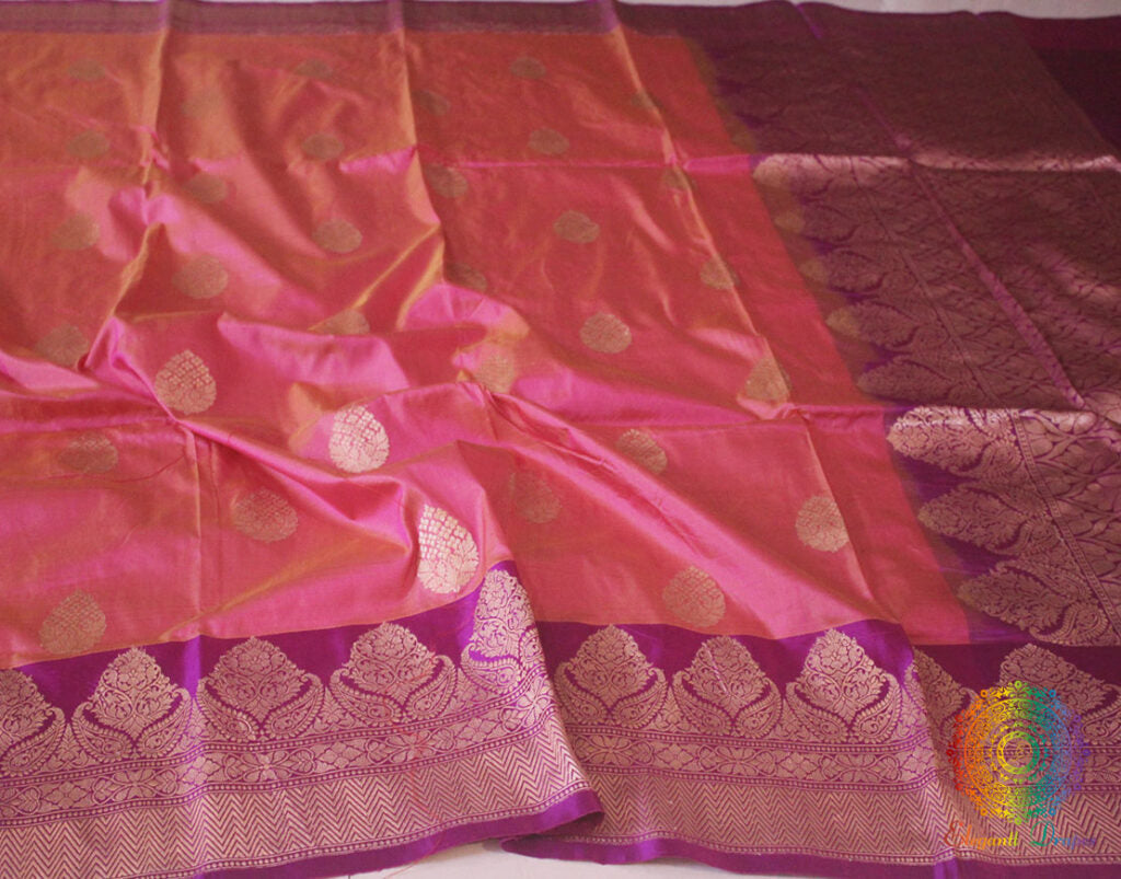 Pink Banarasi Handloom Pure Katan Silk Saree – Handloom Saree Online India | Elegantt Drapes