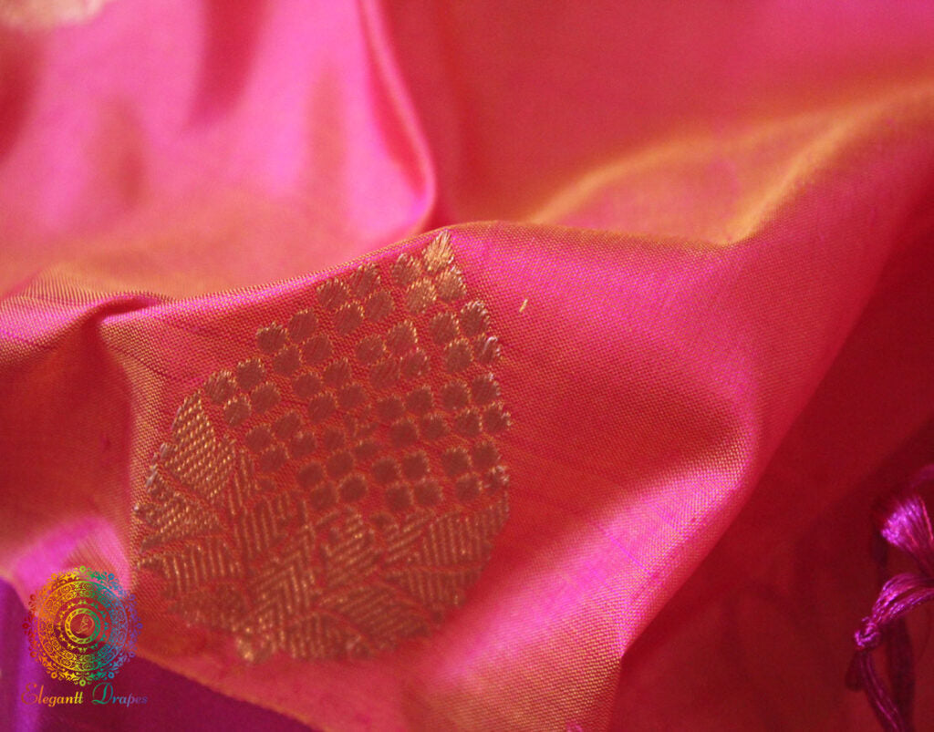 Pink Banarasi Handloom Pure Katan Silk Saree – Handloom Saree Online India | Elegantt Drapes