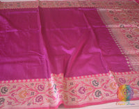 Magenta Banarasi Handloom Pure Katan Silk Paithani Saree – Handloom Saree Online India | Elegantt Drapes