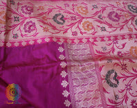 Magenta Banarasi Handloom Pure Katan Silk Paithani Saree – Handloom Saree Online India | Elegantt Drapes