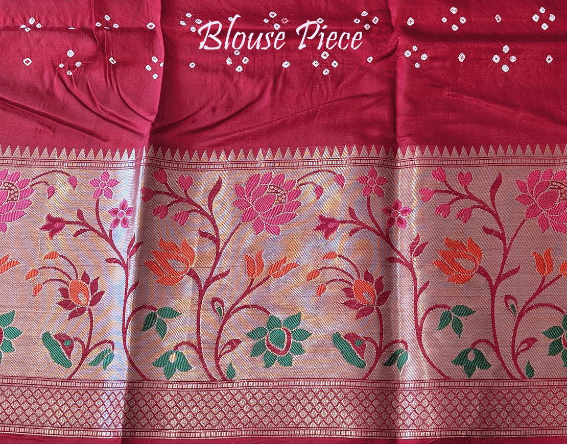Pink Bandhani Meenakari Katan Silk Saree – Bandhani Saree Online India | Elegantt Drapes