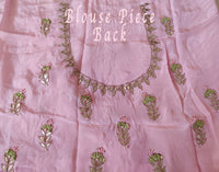 Pink Pure Organza Gota Patti Handwork Saree – Handloom Saree Online India | Elegantt Drapes