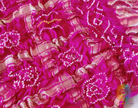 Rani Pink Pure Gaji Silk Bandhani Gharchola Dupatta