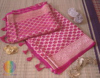 Pink Pure Banarasi Khaddi Georgette Bandhani Saree – Bandhani Saree Online India | Elegantt Drapes