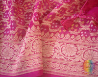 Pink Pure Banarasi Khaddi Georgette Bandhani Saree – Bandhani Saree Online India | Elegantt Drapes