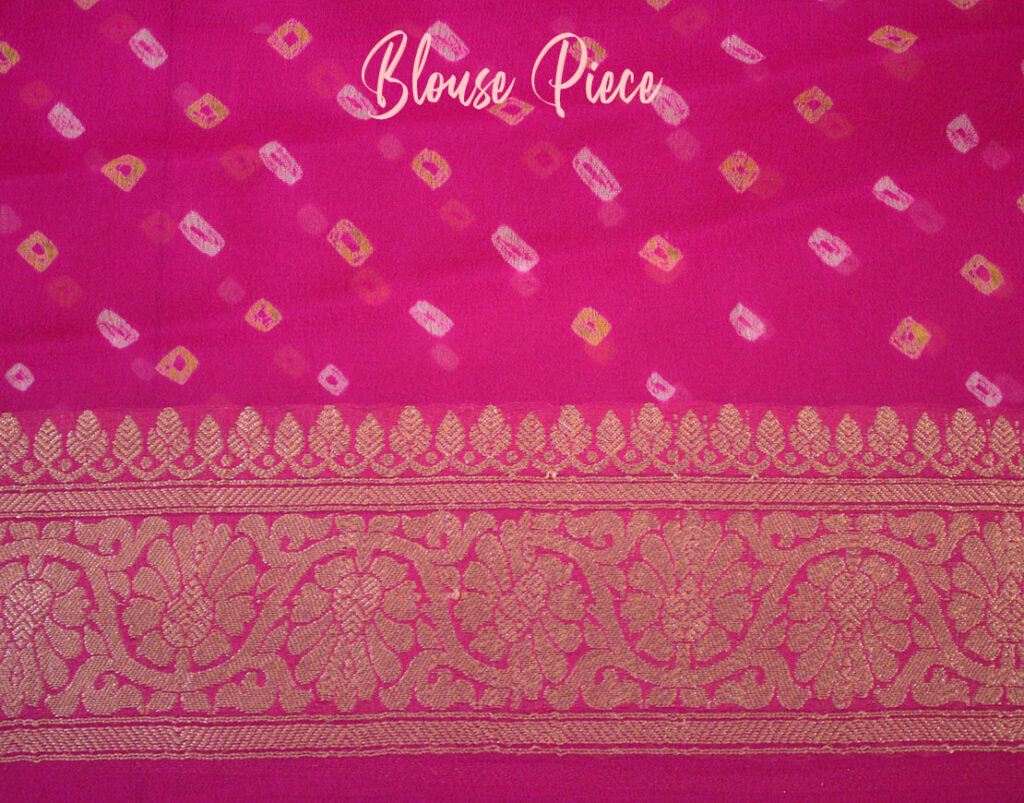 Pink Pure Banarasi Khaddi Georgette Bandhani Saree – Bandhani Saree Online India | Elegantt Drapes