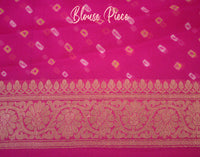 Pink Pure Banarasi Khaddi Georgette Bandhani Saree – Bandhani Saree Online India | Elegantt Drapes