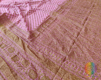 Pink Banarasi Handloom Pure Khaddi Georgete Saree – Handloom Saree Online India | Elegantt Drapes
