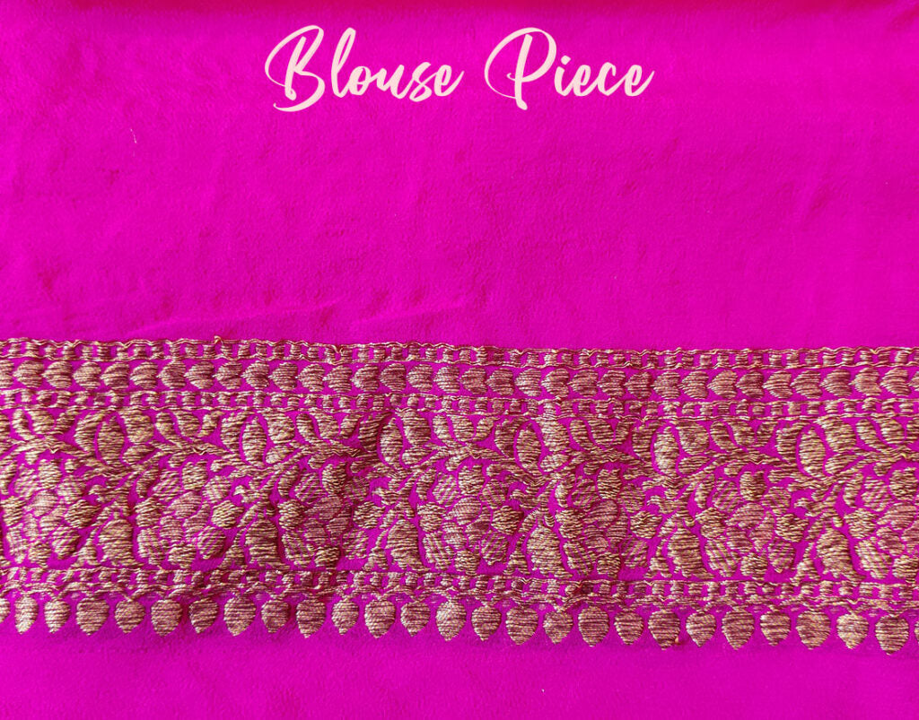 Pink Banarasi Handloom Pure Khaddi Georgete Saree – Handloom Saree Online India | Elegantt Drapes