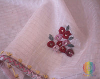 Blush Pink Pure Organza Silk Hand Embroidered Saree – Handloom Saree Online India | Elegantt Drapes